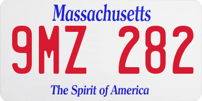 MA license plate 9MZ282