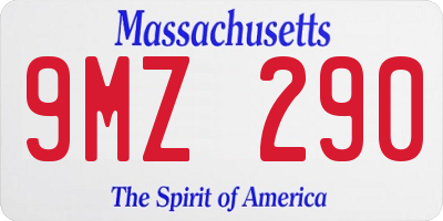 MA license plate 9MZ290