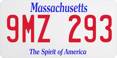 MA license plate 9MZ293