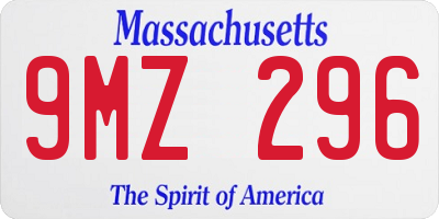 MA license plate 9MZ296