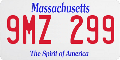 MA license plate 9MZ299
