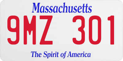 MA license plate 9MZ301