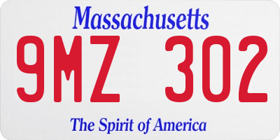 MA license plate 9MZ302