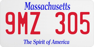 MA license plate 9MZ305