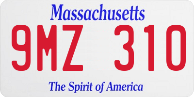 MA license plate 9MZ310