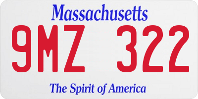 MA license plate 9MZ322