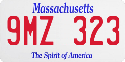MA license plate 9MZ323