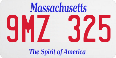MA license plate 9MZ325