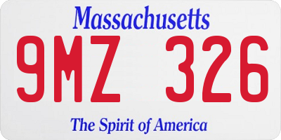 MA license plate 9MZ326