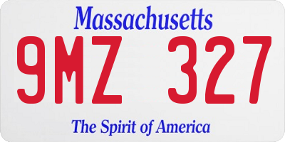 MA license plate 9MZ327
