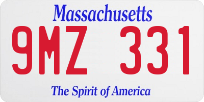 MA license plate 9MZ331
