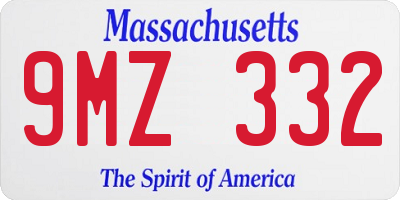 MA license plate 9MZ332