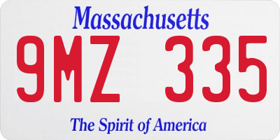 MA license plate 9MZ335