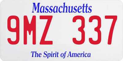 MA license plate 9MZ337