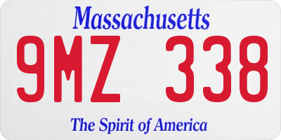 MA license plate 9MZ338