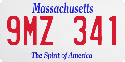 MA license plate 9MZ341