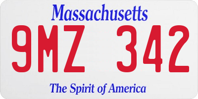 MA license plate 9MZ342