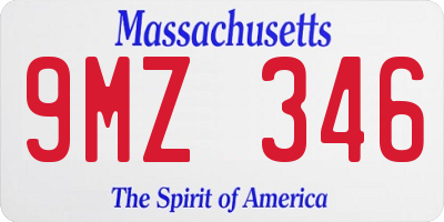 MA license plate 9MZ346