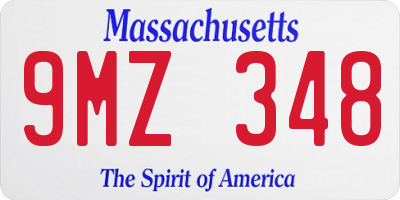 MA license plate 9MZ348