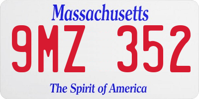 MA license plate 9MZ352