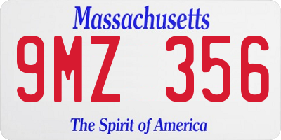 MA license plate 9MZ356