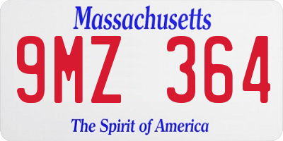 MA license plate 9MZ364