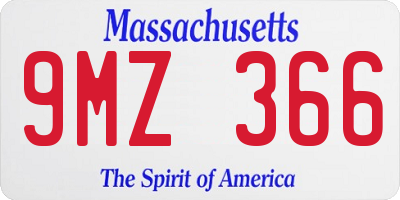 MA license plate 9MZ366