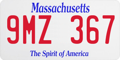 MA license plate 9MZ367