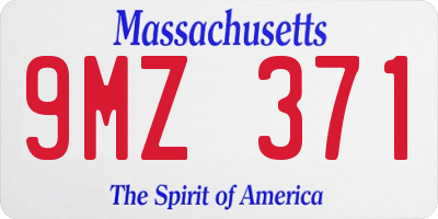 MA license plate 9MZ371