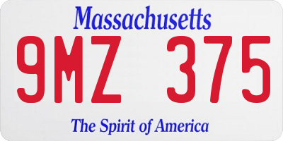 MA license plate 9MZ375