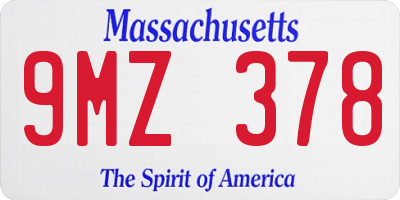 MA license plate 9MZ378