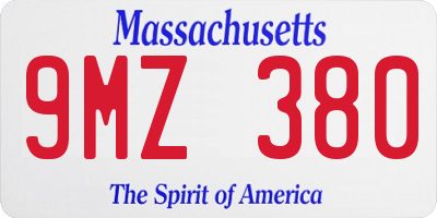 MA license plate 9MZ380