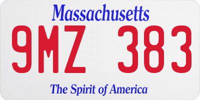 MA license plate 9MZ383