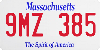 MA license plate 9MZ385