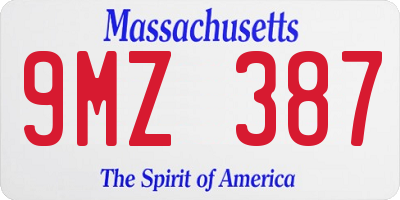 MA license plate 9MZ387