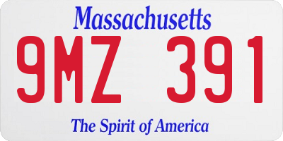 MA license plate 9MZ391