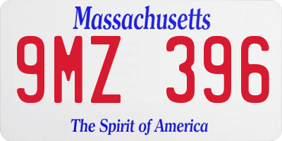 MA license plate 9MZ396