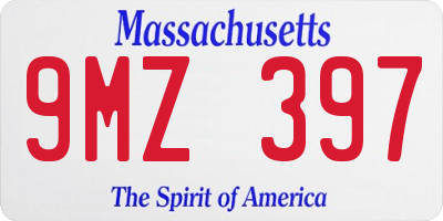 MA license plate 9MZ397