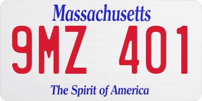 MA license plate 9MZ401