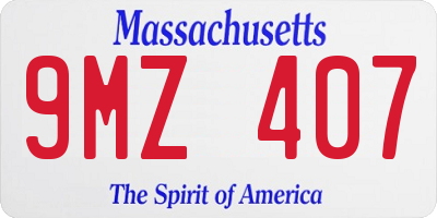 MA license plate 9MZ407