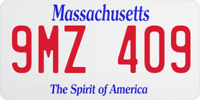MA license plate 9MZ409