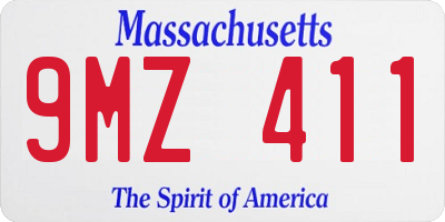 MA license plate 9MZ411