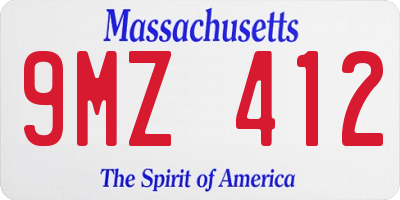MA license plate 9MZ412