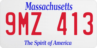 MA license plate 9MZ413