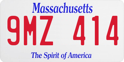 MA license plate 9MZ414