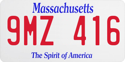 MA license plate 9MZ416
