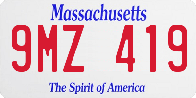 MA license plate 9MZ419