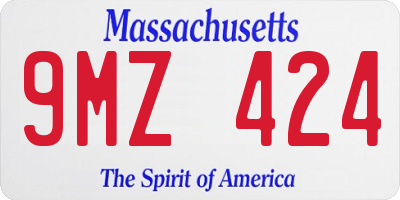 MA license plate 9MZ424