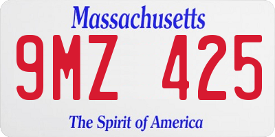 MA license plate 9MZ425