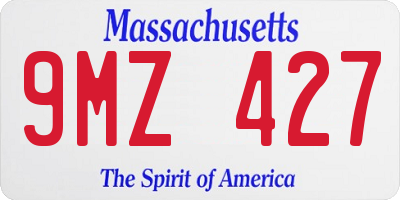 MA license plate 9MZ427